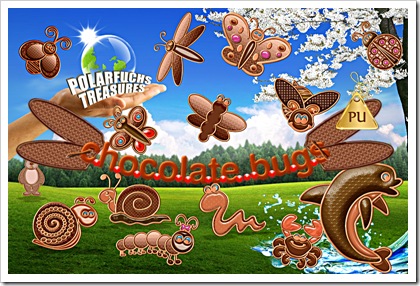 digital scrapbooking freebies   Set of Chocolate Bugs ~ new at the Gallery w/Freebie