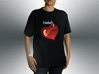Unisex Black T - Red Heart