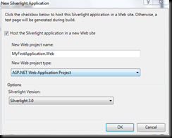 Host silverlight in a new project