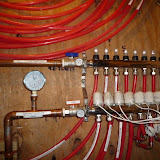 show house boiler room, front wall planter