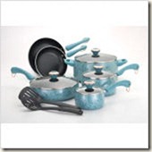 Porcelain Nonstick Cookware 12 Piece Set in Blue