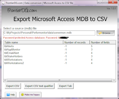 Export MS Access Database To CSV