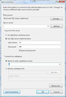 Add Connection dialog, Server Explorer