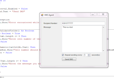 Sending SMS Using VB.NET
