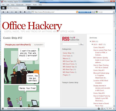 Officehacker.com on Opera 10 Beta