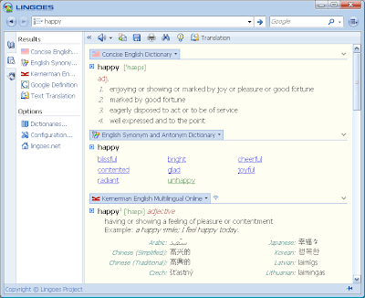 Lingoes: Free Dictionary And Translation Software In One