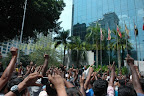 show of support. crowd asked to disperse peacefully.