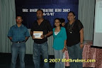 Myself giving away prize for 7th place: Charlieâ€™s Angels (Saravanan Arumugam, Kavita Branavasoruban, Subanandini Thuraisingam, Vanaja Pamela Arumugam)