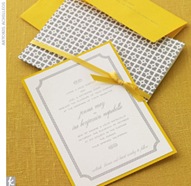 gray and yellow invites