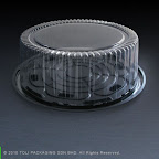 Model : 9"Cake Top(PET) & Btm (PS Black).....Dimension : Ø225 X H80mm(top).....Dimension : Ø235 X H12.2mm(btm).....Packing Spec : 100sets/bag