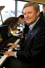 Stephen Harper on piano
