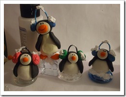 Polymer Clay Penguin Doll on Ice Cube