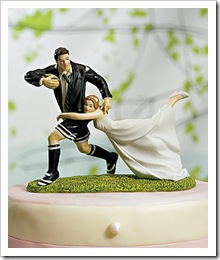 A Love Match Rugby Couple Wedding Cake Topper