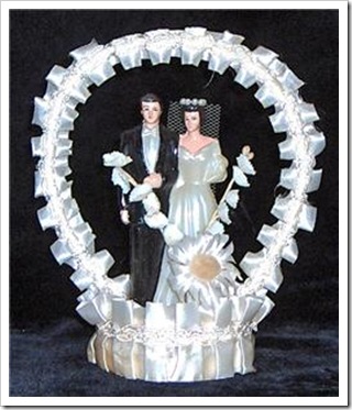 Vintage American 1940-50s Celluloid Wedding Cake Topper