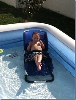Logan in pool