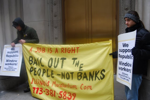 UE Solidarity Protest Banner - "A Job is a Right"