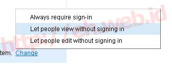 opsi sharing file google docs
