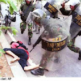 Indonesian Military Busted Demonstrant
