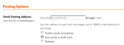 Blogger Mail Posting Field