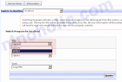 VPS with two web server switch option