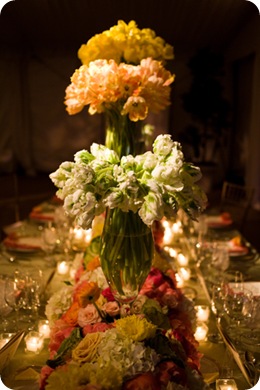 Amazing head table floral centerpieces vibrant2