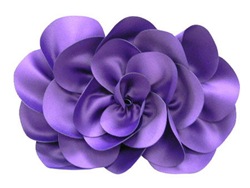 Purple satin rose clutch Sondra Roberts New York
