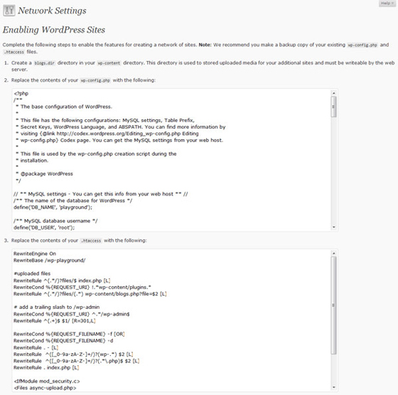 Multisite Settings wordpress Multisite Settings wordpress