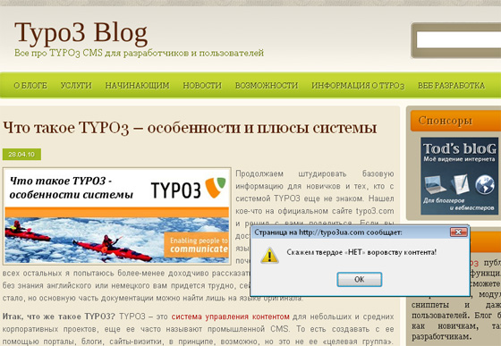 защита текстов сайта