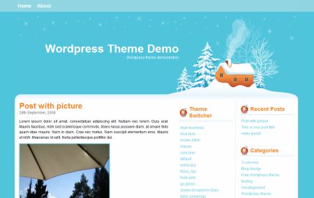 новогодний зимний шаблон для wordpress