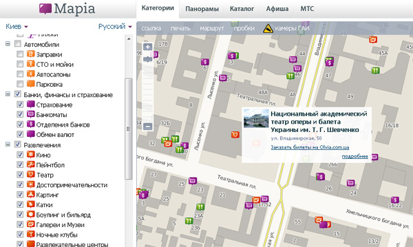 карта Киева