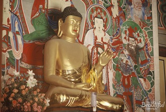 Gyeongju Seated gilt-bronze Amitabha buddha statue of Bulguksa Temple