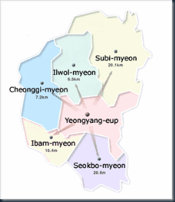 Eup & myeons of Yeongyang