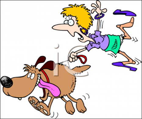 0511-0811-0415-3723_Cartoon_of_a_Dog_Walker_Being_Pulled_by_a_Dog_clipart_image