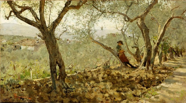 [Telemaco Signorini - Fra gli ulivi a Settignano, 1885, olio su tela, cm. 35x63. Collezione privata. Courtesy Piero Dini[4].jpg]