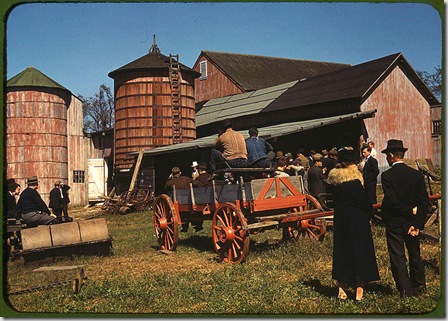 Farm auction. Derby, Connecticut, September 1940. Reproduction from color slide. Photo by Jack Delano. Prints and Photographs Division, Library of Congress