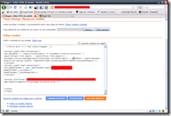 Editor de html do Blogger.
