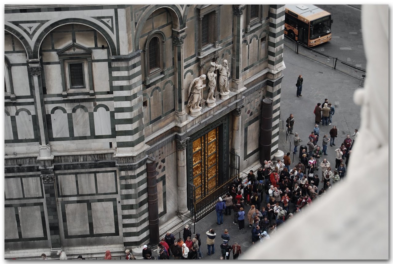 Crowds before baptistery