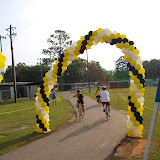 Riders go through the Arches