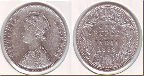 1898 Mule One Rupee