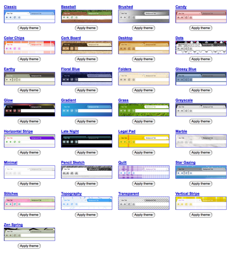 Google Chrome Themes Gallery