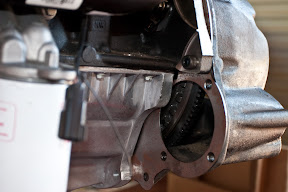 Where the starter motor goes