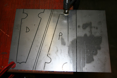 Preparing to cut out the engine support plates Preparing to cut out the engine support plates