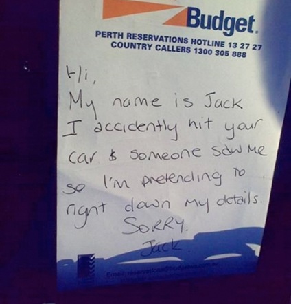 Funny parking note