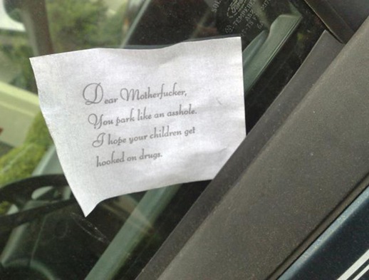 fuck you parking note