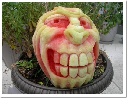 Pumpkin carved to grin