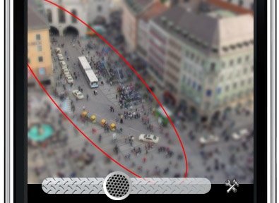 iPhoneだけでチルト・シフトレンズ効果を再現するアプリ[TiltShift]