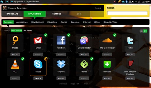 ネットブック最適化済OS[ Jolicloud alpha ]