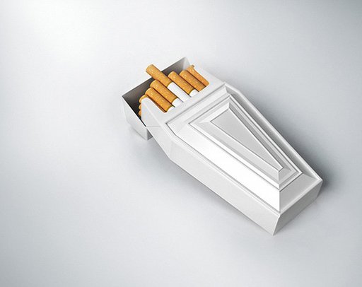 より死に近づく 棺桶型タバコ(Coffin Shaped Cigarette Packaging)