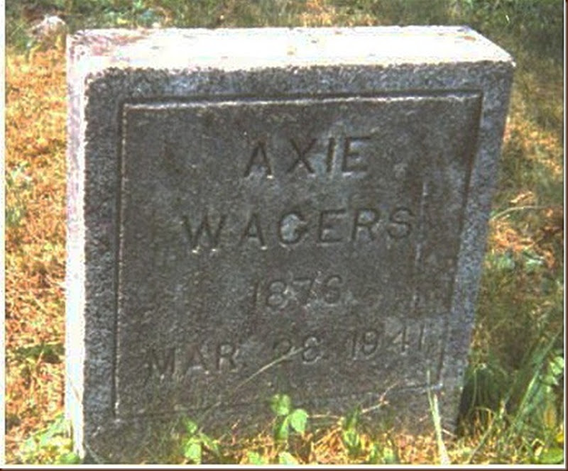 Axie Wagers marker at the Hammond Cemetery