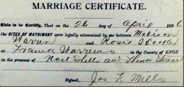 Madison Matt Warren marriage certificate2